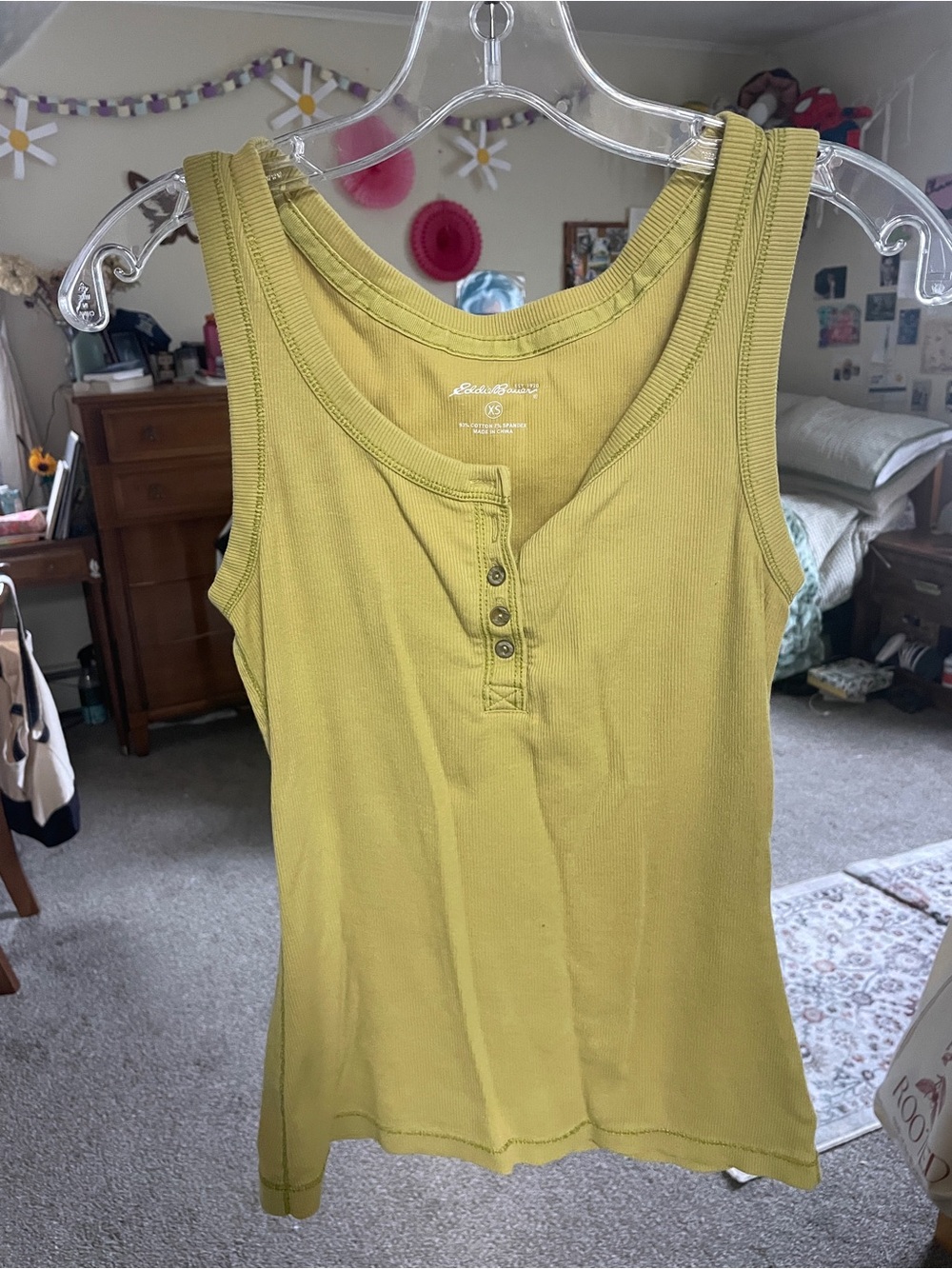 Women's  Ribbed Henley Tank